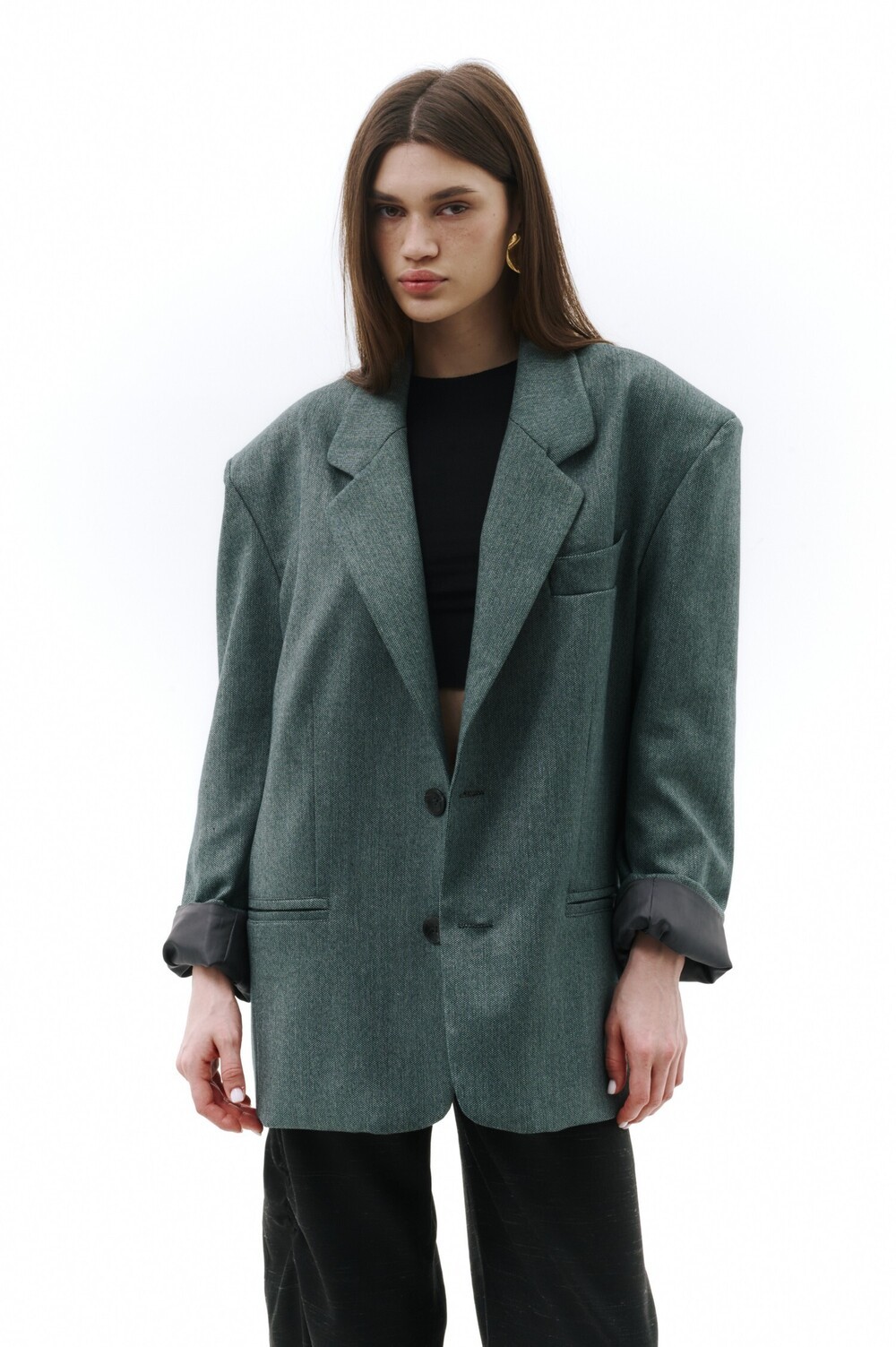 Single-breasted jacket green